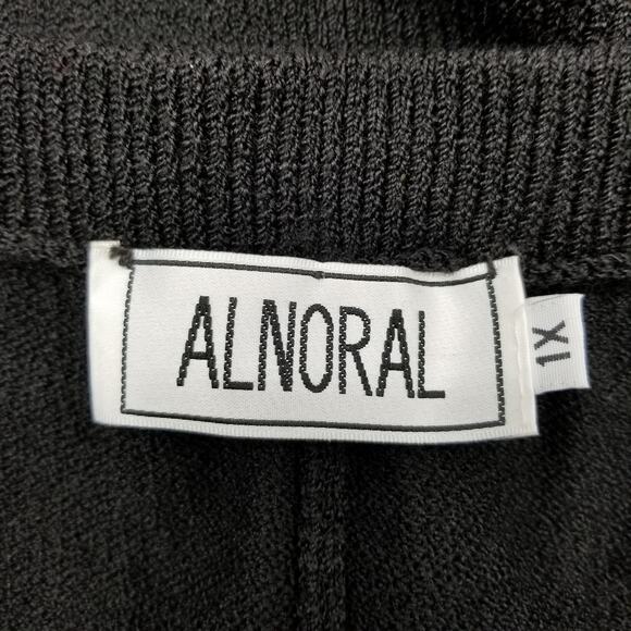*VINTAGE* ALNORAL Wool Blend Black Pleated Luxury Knit Pull On Pants - Size 1X - Picture 5 of 6